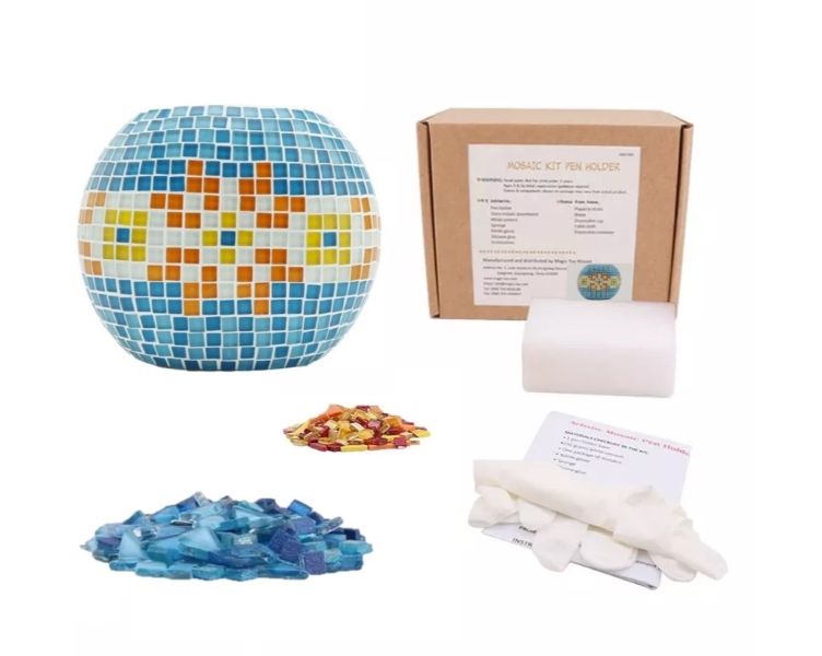 Mosaic DIY Photo Vase Kit_ Blue Trim - 0004MDIYK