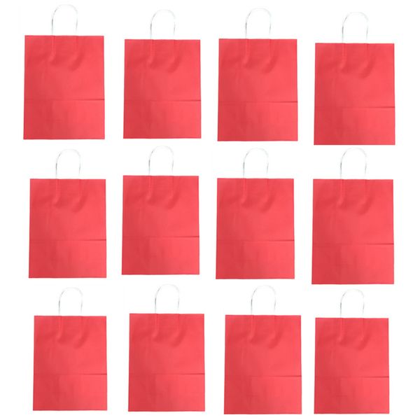 Party Kraft Paper Christmas Birthday Gift Bag - Pack of 12