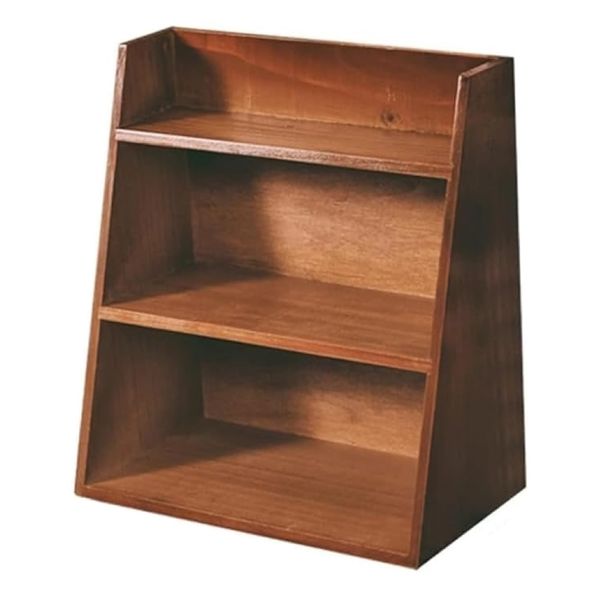 Decor Wooden 3 Layer Bookshelf Desktop Display Storage 33cm