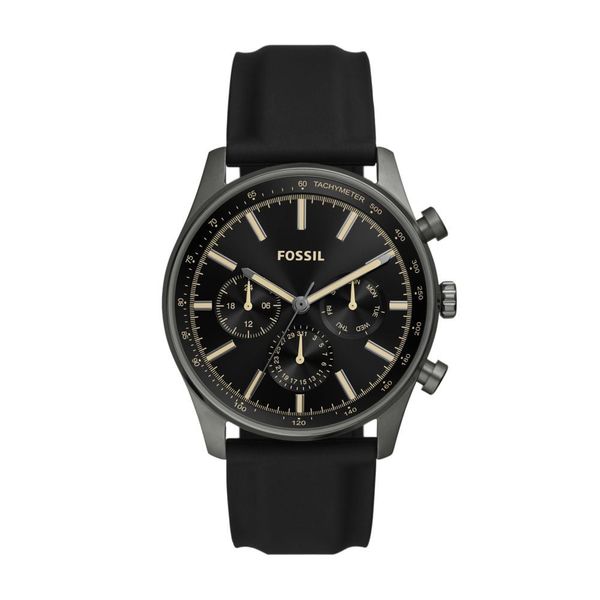 Fossil Men Black, Grey Rubber Button Analogue BQ2746