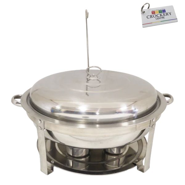 Chafing Dish 12L Round Stainless Steel With Stainless Steel Lid plus Keyring