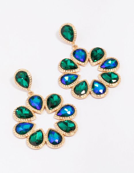 Lovisa Gold Colourful Round Stone Drop Earrings
