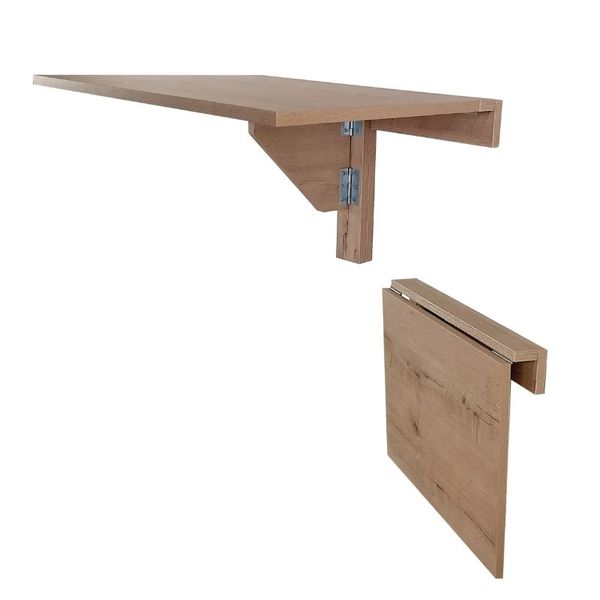 Wall Mounted Folding Drop-Leaf Table 57x37cm - Rustic Wood