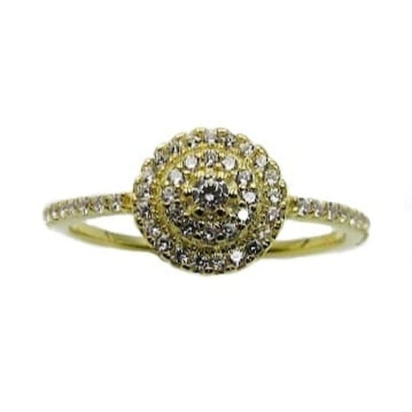 Yellow Gold AAA Cubic Zirconia Dress Ring