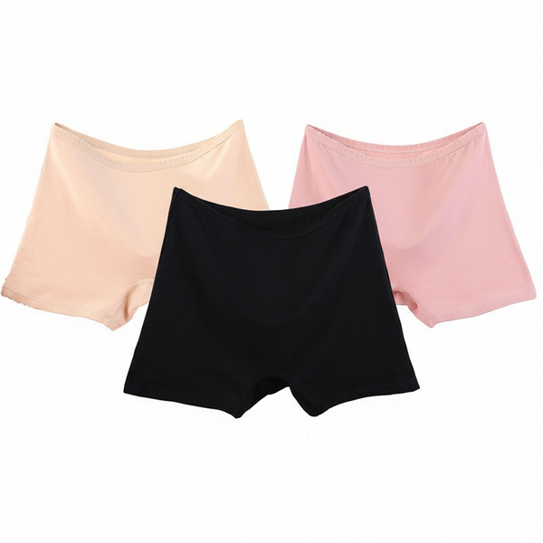 Women's Plus Size Underwear Cotton Soft Boxer Shorts Panties - 3 Piece