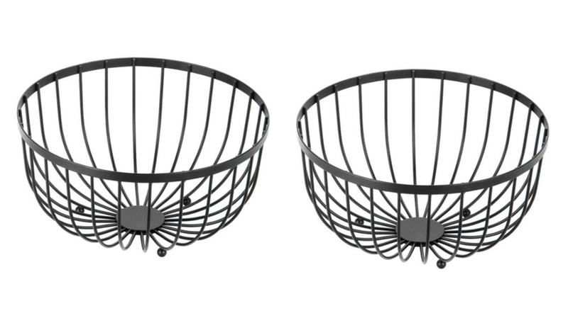 Half Circle Round Exposed Black Fruit Basket - Duo