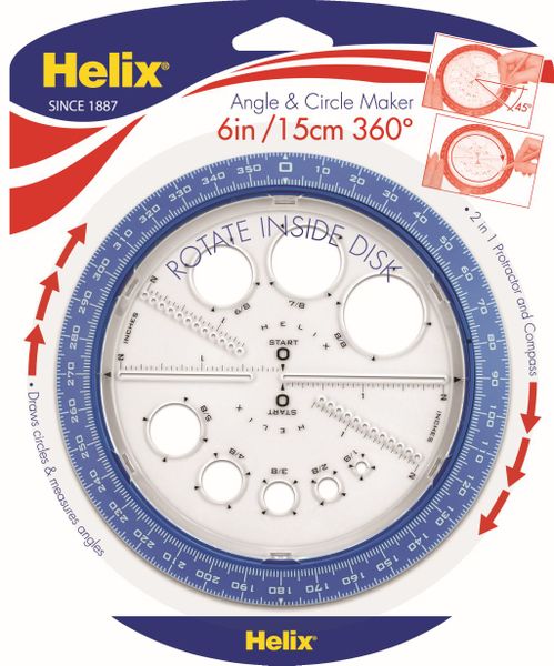 Helix Template Angle &amp; Circle Maker - Assorted Colours