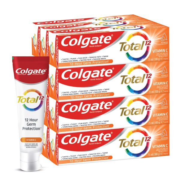 Colgate Total 12 Vitamin C Multi-benefit Antigerm Toothpaste - 12 X 75ml