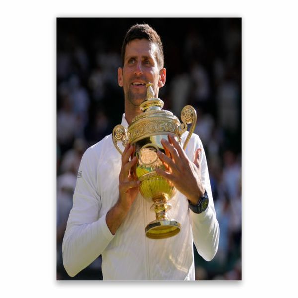 Djokovic Wimbledon Trophy Poster - A1