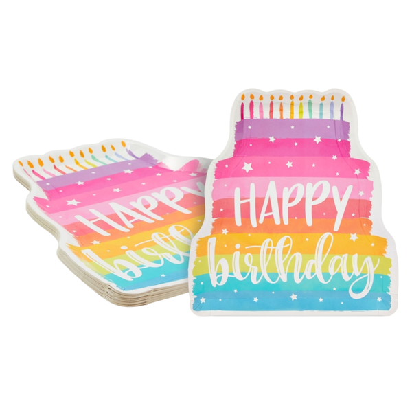 24 Piece Birthday Cake Die Cut Paper Plates