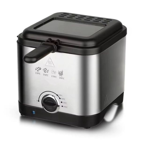 Electric Deep Fryer with Detachable Oil Container &amp; Stainless Steel Basket