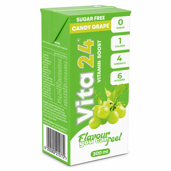 Vita24 Candy Grape Flavoured Vitamin Drink 200ml - Pack of 6