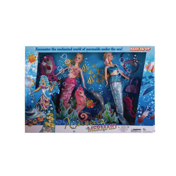 Mermaid- Twin Mermaid Doll Set 9 Piece x1