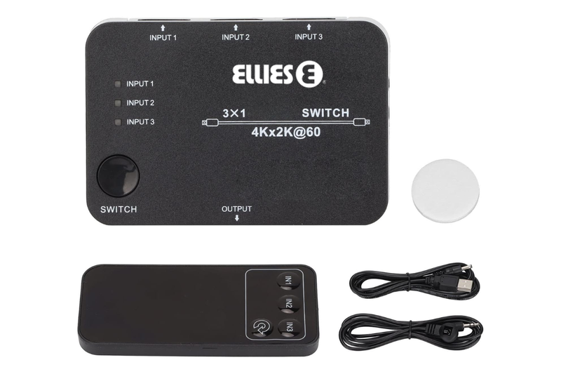ELLIES HDMI Switch - 3X1 Port Hdmi Switch