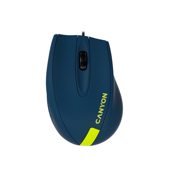 Canyon - Wired Optical Mouse with 3 keys USB cable Blue-Yellow