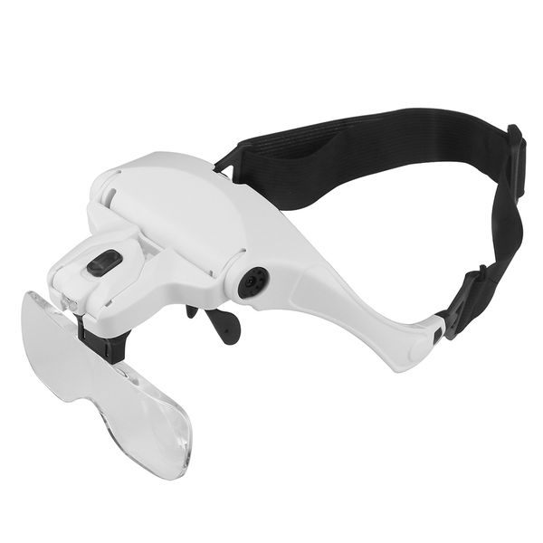Eyeglasses bracket/ headband interchangeable magnifier with 2 LED