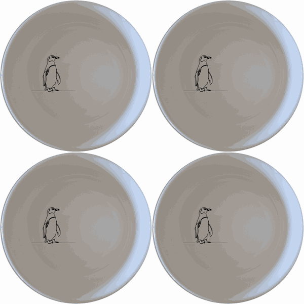 African Penguin Silhouettes Bowl Set of 4 - Range 1