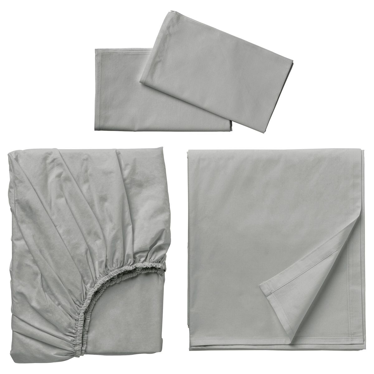 Luscious Living Fitted Sheet Flat Sheet 2 Pillow Cases Light