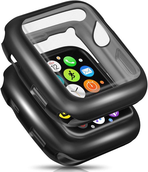 Silver Black Soft Gel Case &amp; Screen protector for Apple Watch 38mm
