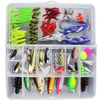 101 Pieces Predator Fishing Lure, Portable Fishing Bait Kit with Box