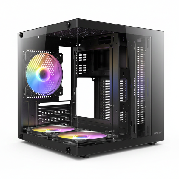 Antec RGB Mini-Tower Gaming Chassis for Micro-ATX &amp; ITX - Black