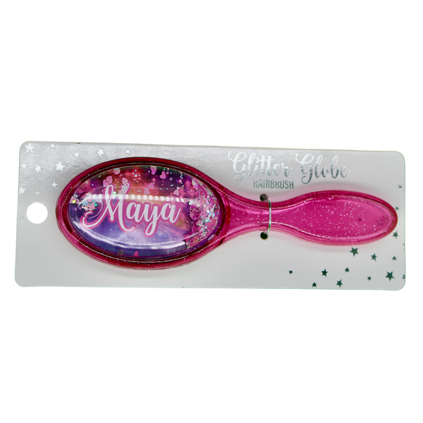 Glitter Globe Name Hairbrush - Maya