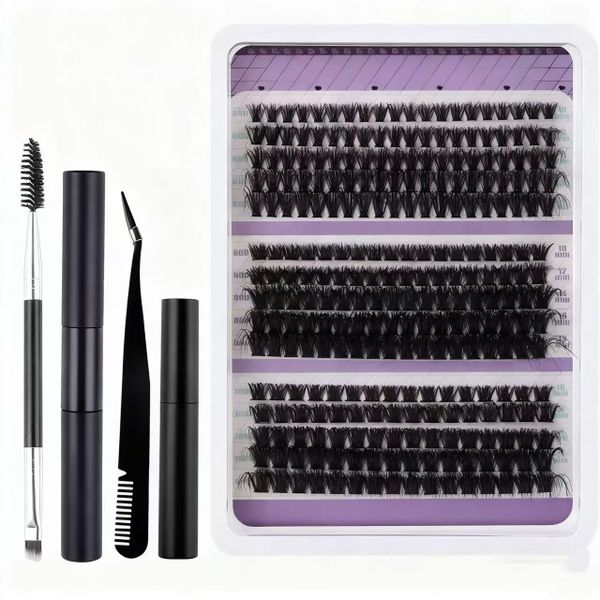 270Piece DIY Eyelashes 10-18mm Cluster Eyelash Kit Eyelash Extension Kit