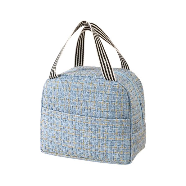 Faux Tweed Thermal Insulated Lunch Bag