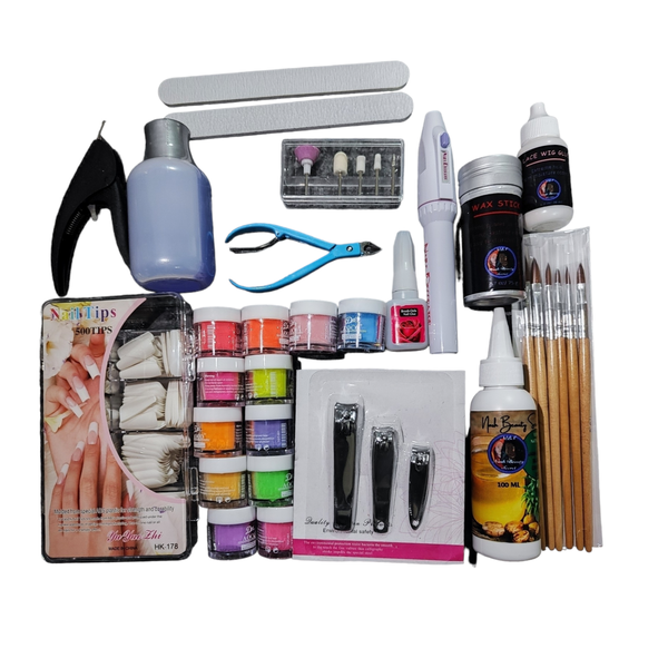 Nash Beauty Secret - Castor oil/wax stick/lace glue/ 30-piece Nail tool set
