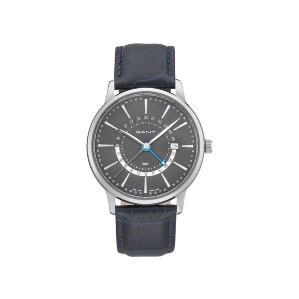 Gant Men Blue Leather Silver Analogue
