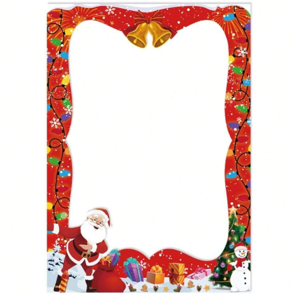 1pc Christmas Theme Material Photo Frame Decoration Banner Hanging