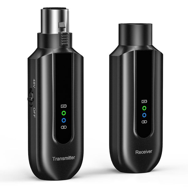 PogoLab 2.4GHz XLR Wireless Microphone System Audio Transmitter Receiver