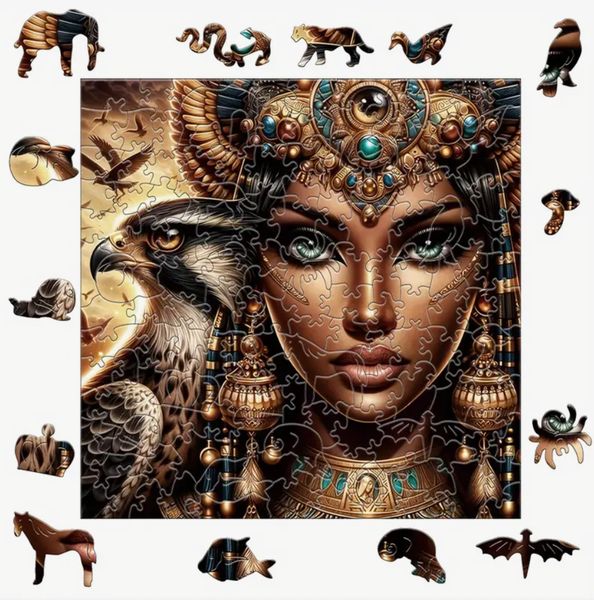 Mysterious Egyptian Queen Wooden Jigsaw Puzzle for Adults and Kids