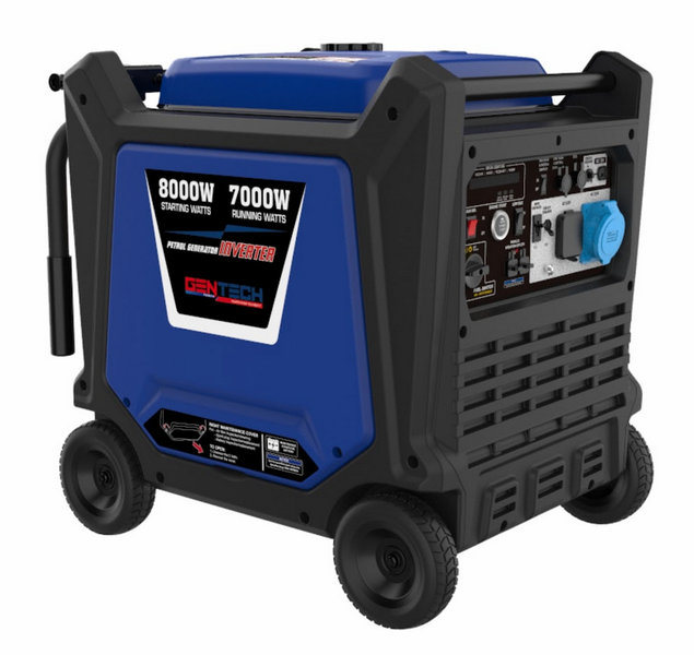 Gentech 8kVA Digital Pure Sine Wave Electric Start Inverter Generator Blue