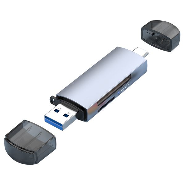 SD Card And TF Card Reader USB Type-C OTG Card Reader with Dual Connectors