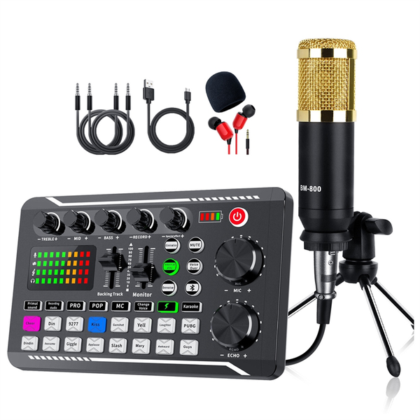 F998 BM800 Set Portable Sound Card Kit Condenser Microphone Set Live Sound