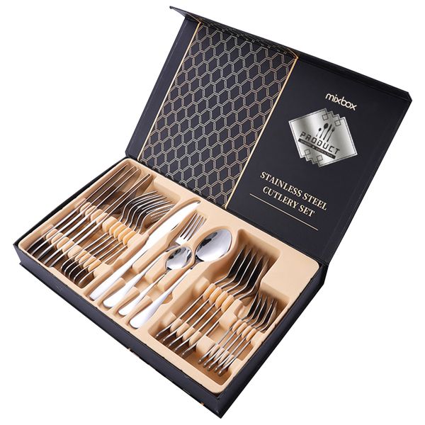 Mix Box 24 Piece Stainless Steel Cutlery Flatware Set
