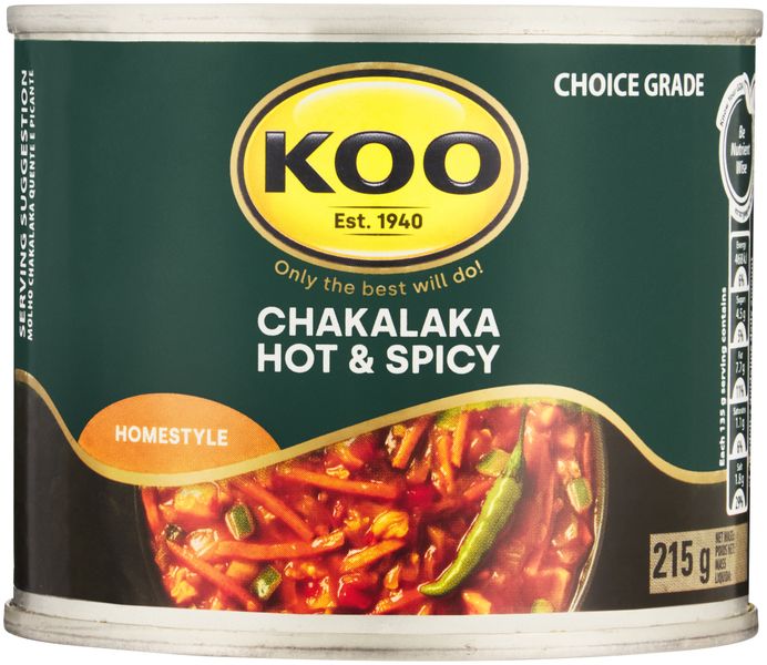Koo Hot &amp; Spicy Chakalaka 215g x 12