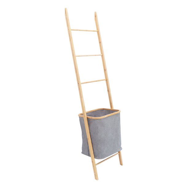 2-in-1 Bamboo Laundry Basket with Towel Ladder | Shop Today. Get it ...