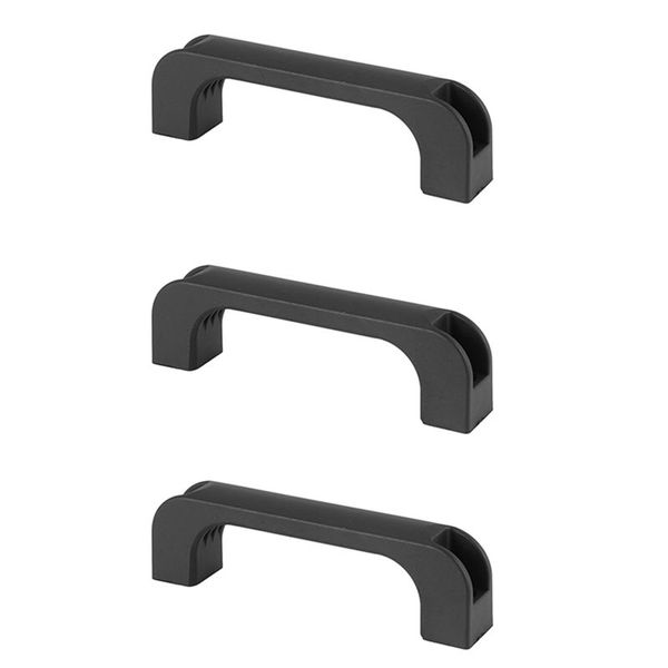 3X Door Cabinet Black Plastic Rectangular Pull Handle 5 2 Inch