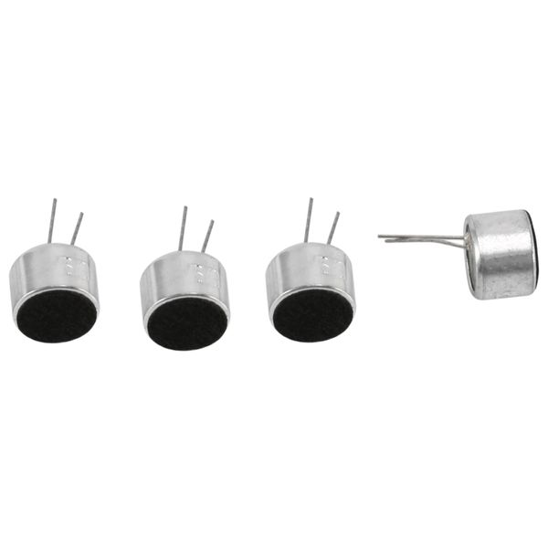 10 Pcs 2 Pin Mini MIC Capsule Electret Condenser Microphone Silver Tone Bla