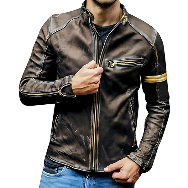 Men's Leather Jacket Men Faux Leather Jacket Biker Jacket