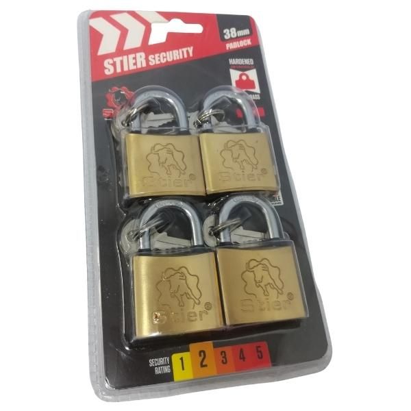Stier - Padlock / 4 x Padlocks with 12 x Keys - 38mm