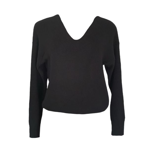 Ladies Black Knit Jersey Top