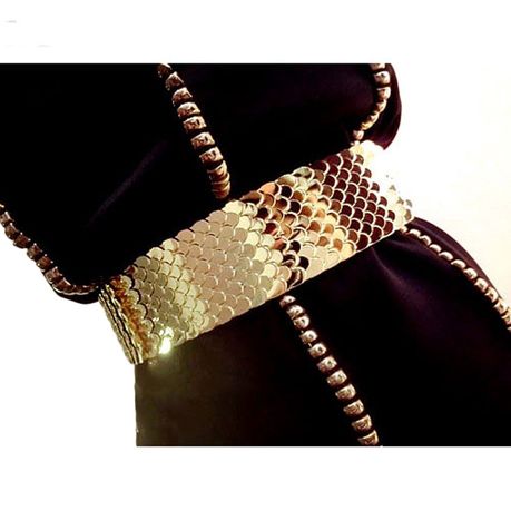 Women Metal Elastic Waist Belt for Dress In Gold And Silver, Shop Today.  Get it Tomorrow!