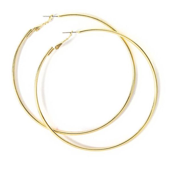 Lee Cosmetics Women Gold Carbon Steel Hoop Earrings
