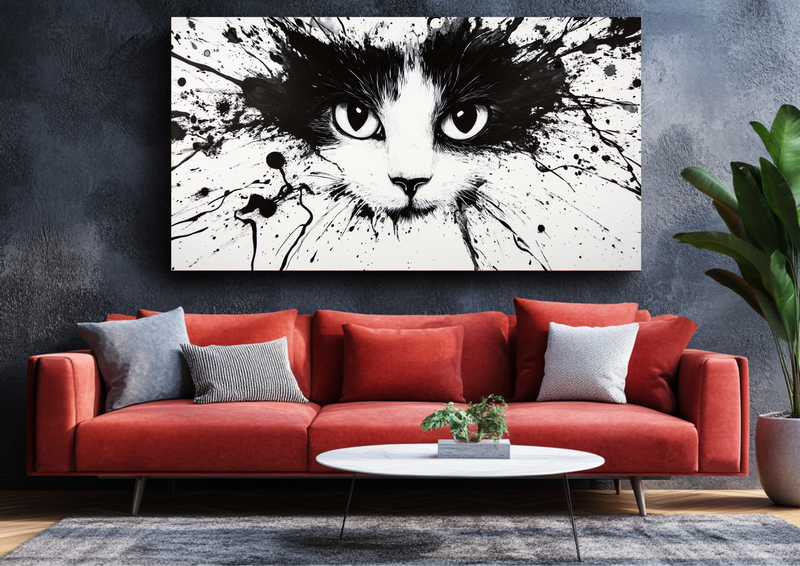 Canvas Wall Art - Whimscal Kitty Face - BX0323