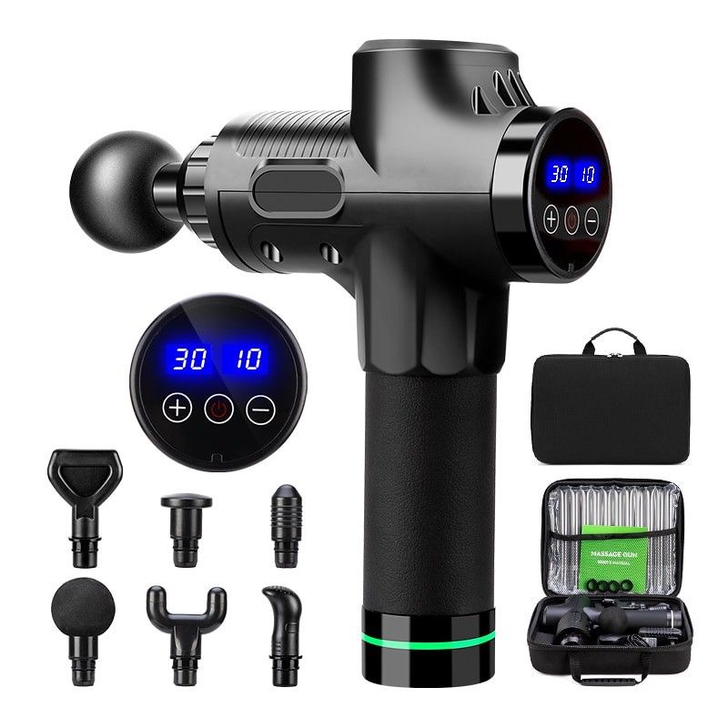 30 Speed Levels Deep Tissue Muscle Massage Gun with 6 Heads Shop