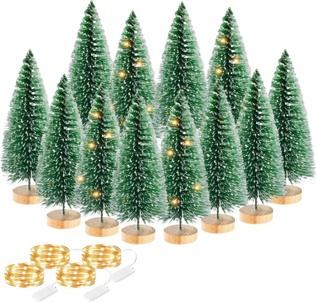 St Charles Norfolk Island Pine Mini Christmas wih Lights and String -12pc