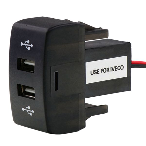 Car Dual USB Charger USB Power Socket for Iveco Truck Stralis Hi-Way